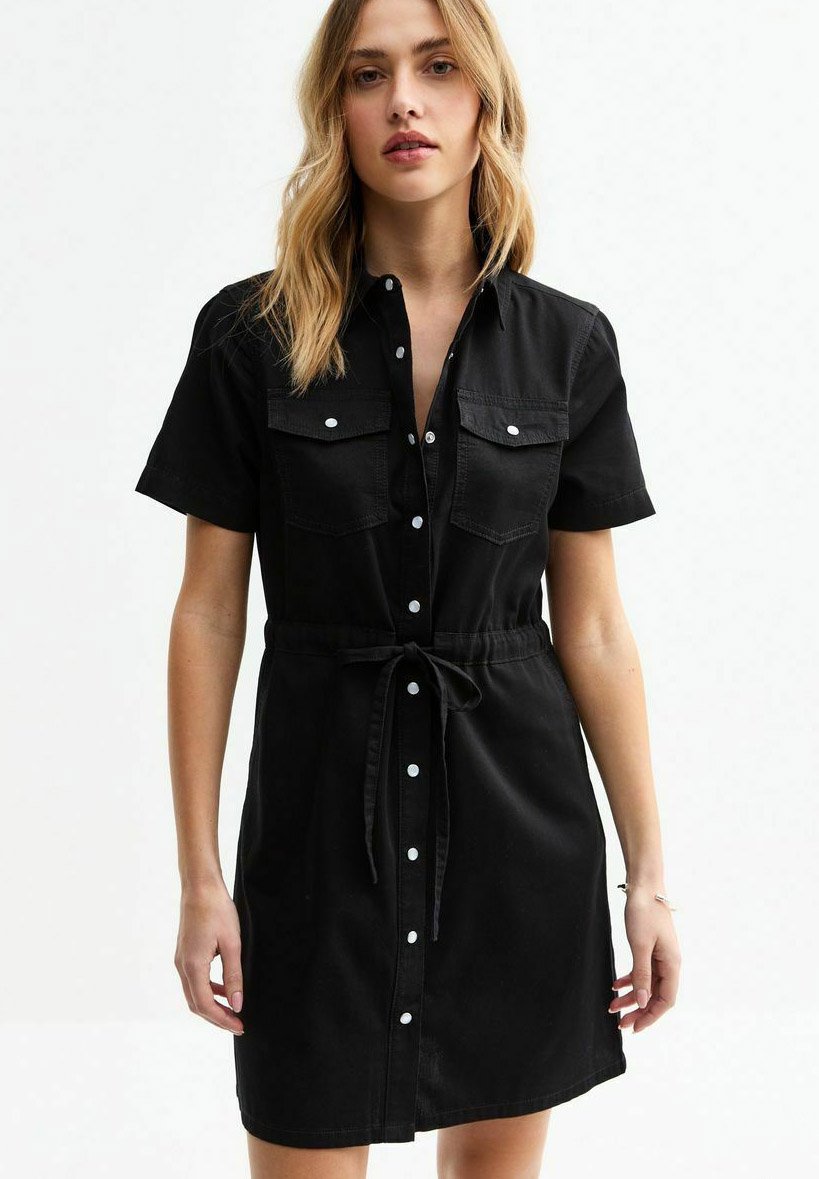 

Джинсовое платье DRAWSTRING WAIST MINI New Look, черный