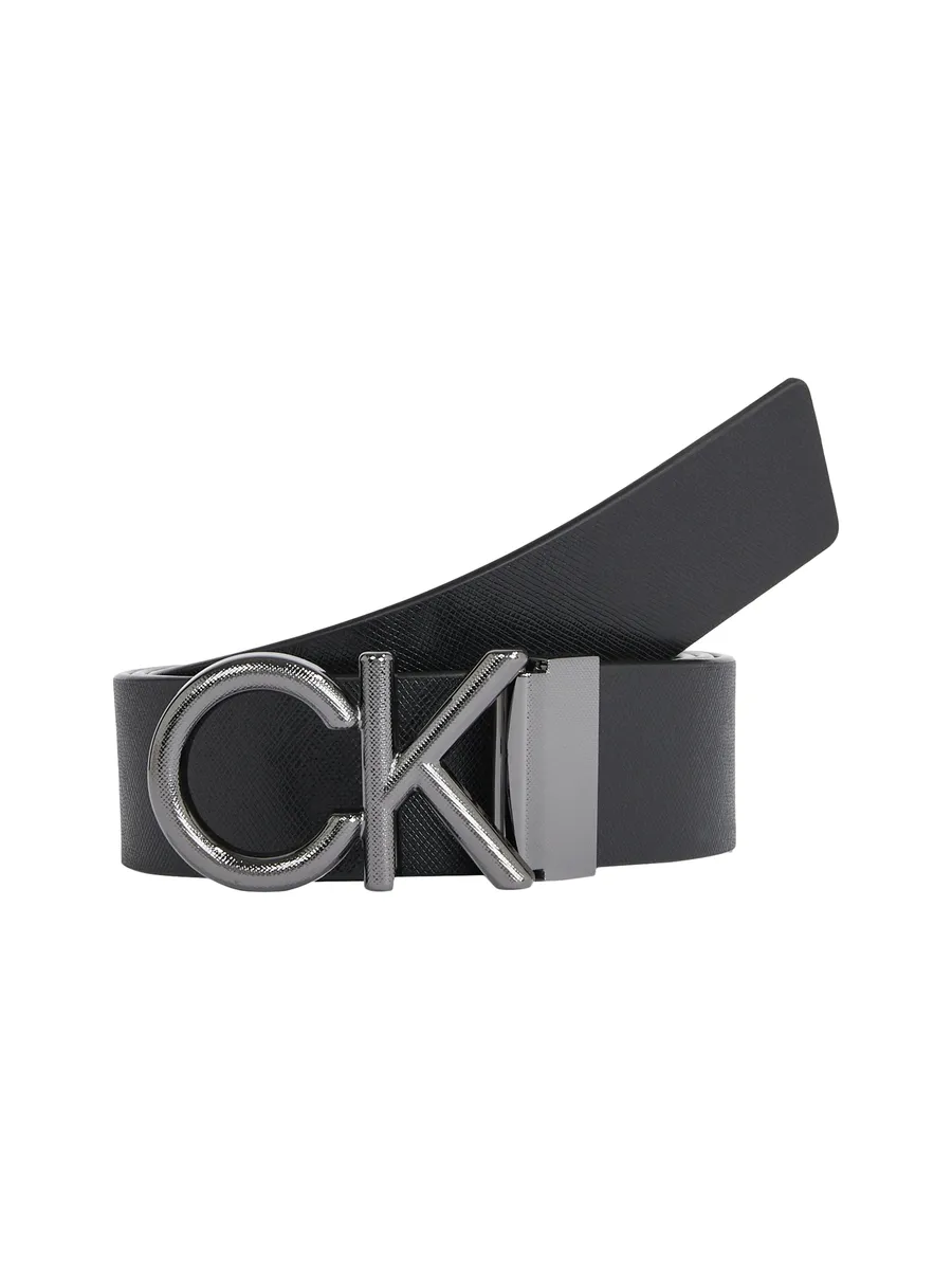 

Кожаный ремень Calvin Klein "ADJ CK METAL SAFFIANO 35MM", черный