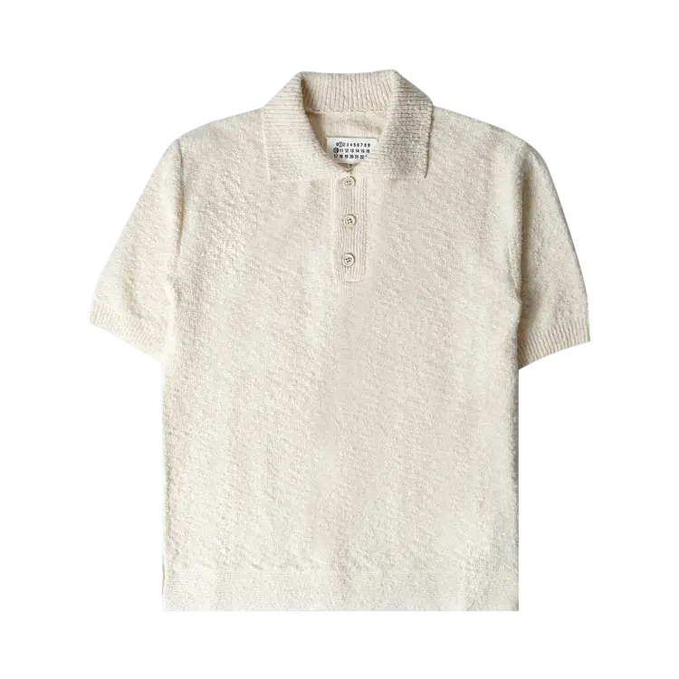 

Рубашка Maison Margiela Boucle Knit Polo 'Off White', белый