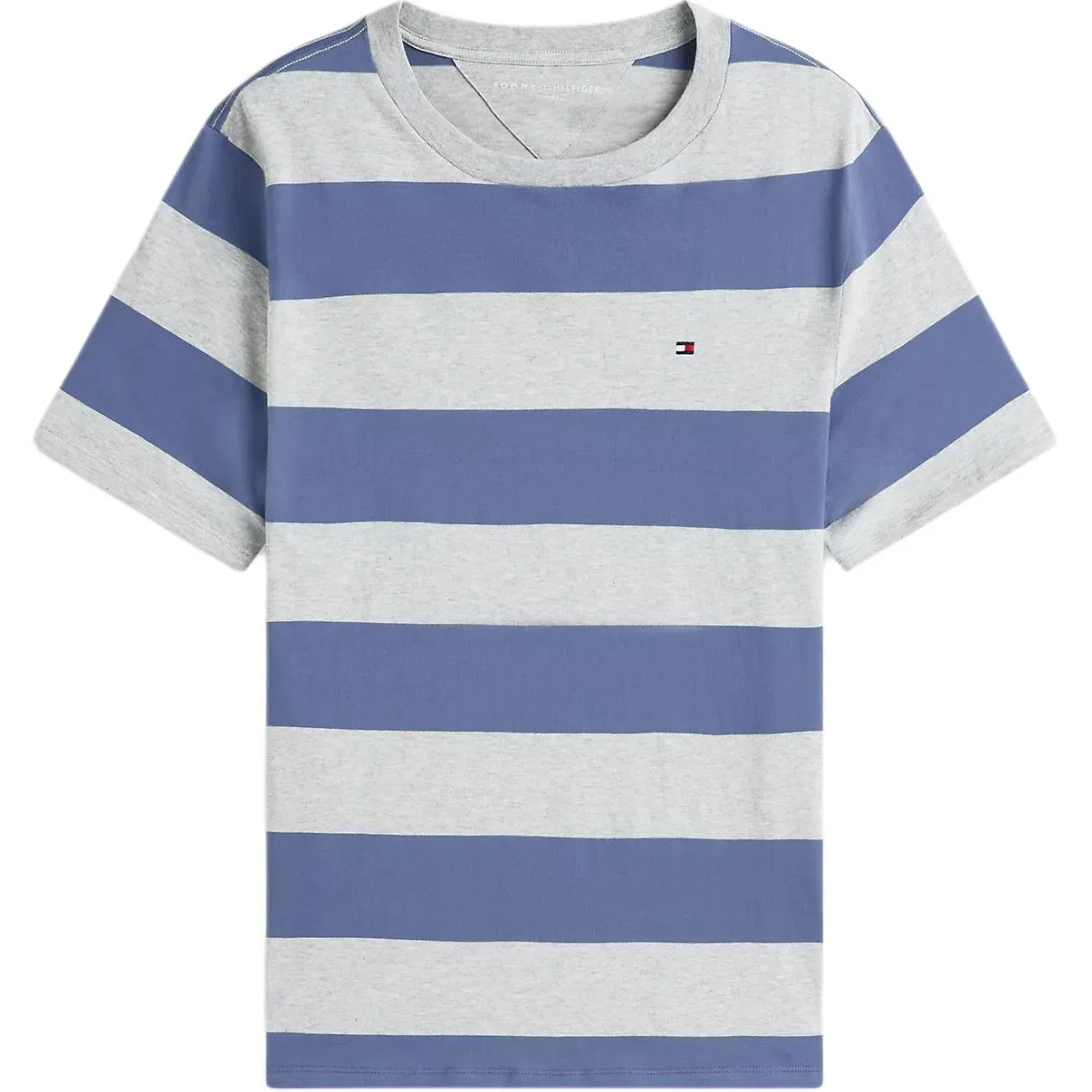 Футболка с полосками Tommy Hilfiger мужская выцветший индиго/серый