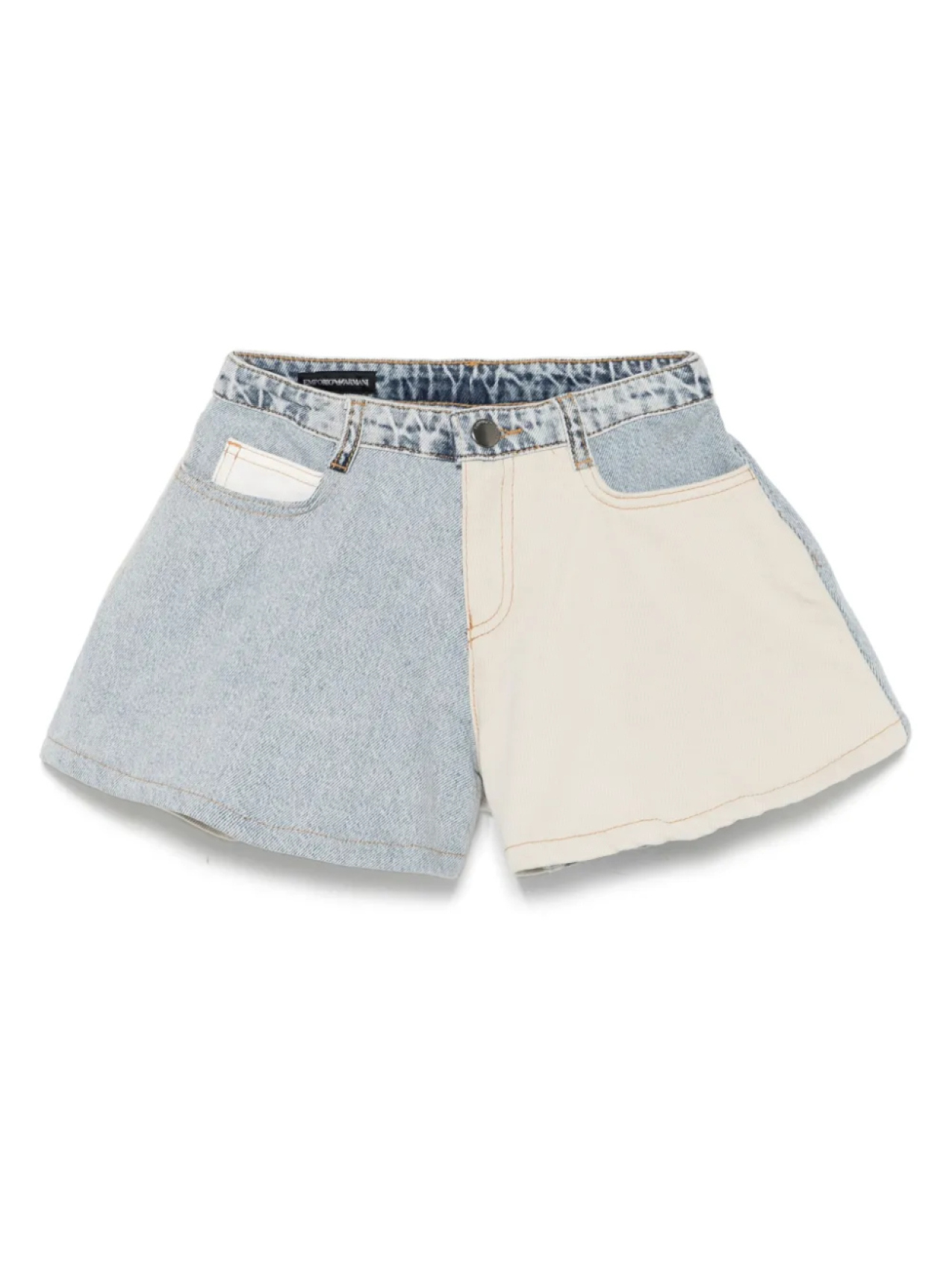 

Джинсовые шорты с контрастными вставками Emporio Armani Kids