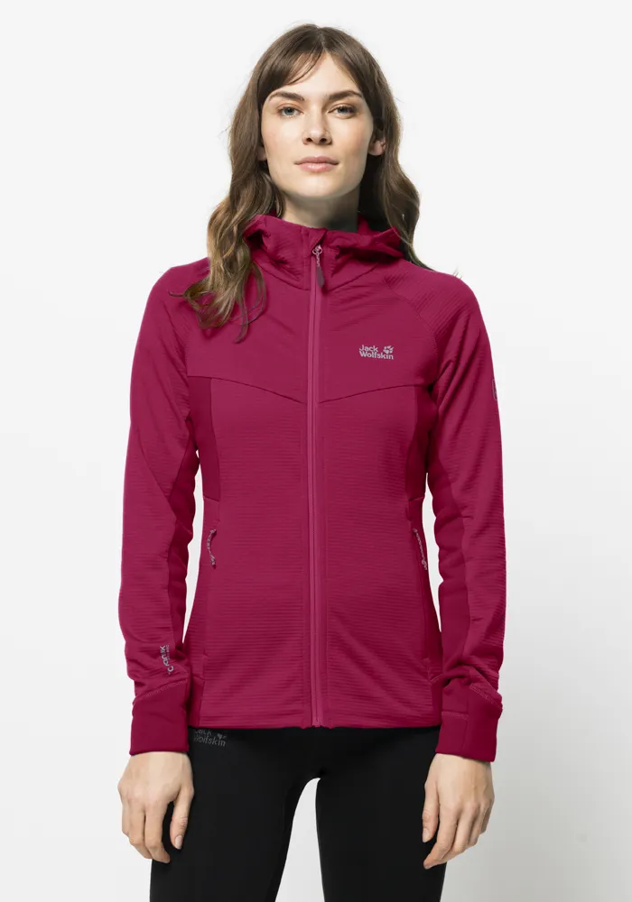 

Флисовая куртка Jack Wolfskin с капюшоном "HYDRO GRID FLEECE W", с капюшоном, цвет Cranberry