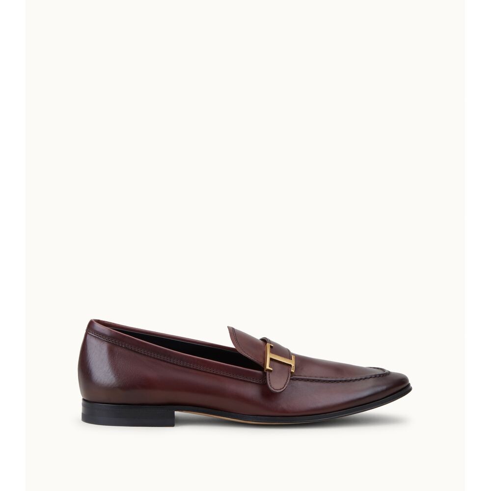 

Кожаные лоферы TOD's, цвет Burgundy