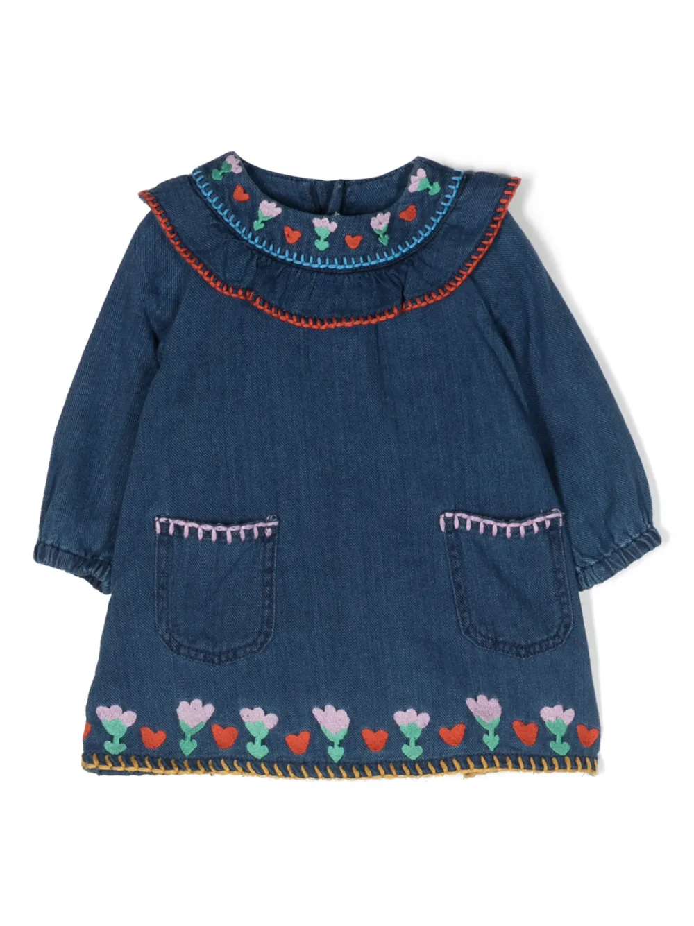 

Джинсовое платье с вышивкой Stella Mccartney Kids, синий