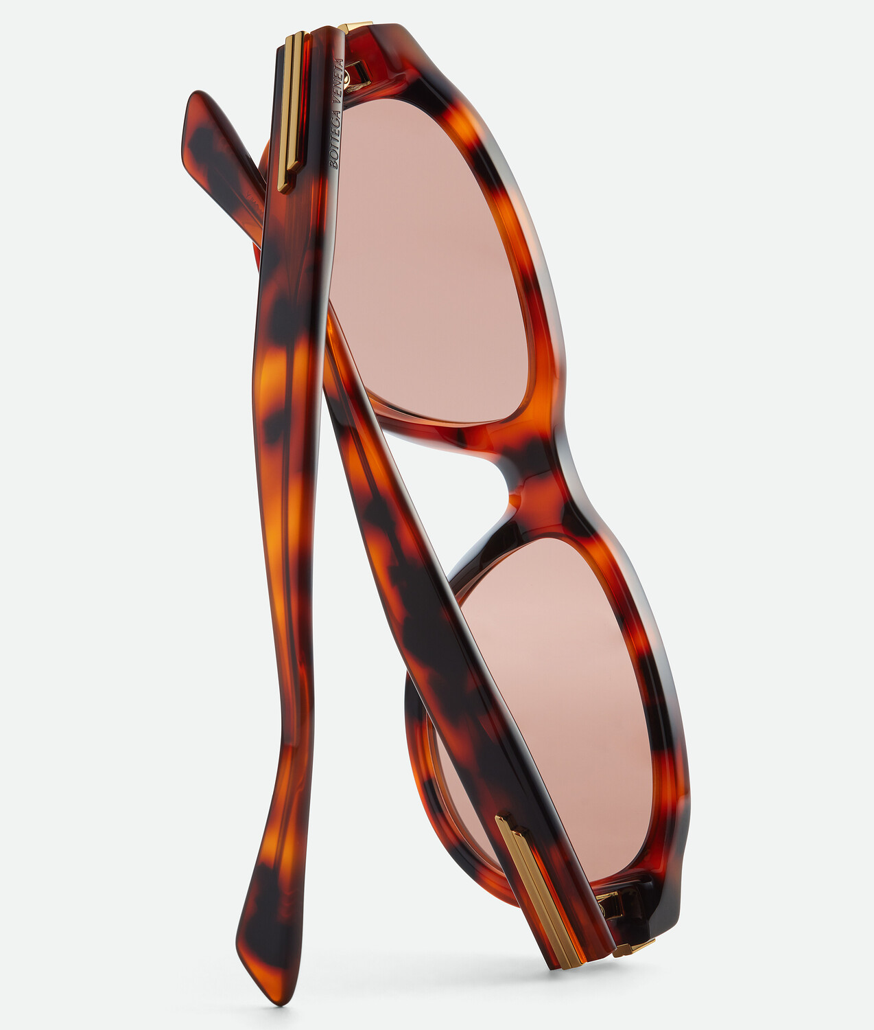 Classic aviator sunglasses BOTTEGA VENETA, гавана/красный — фото 3