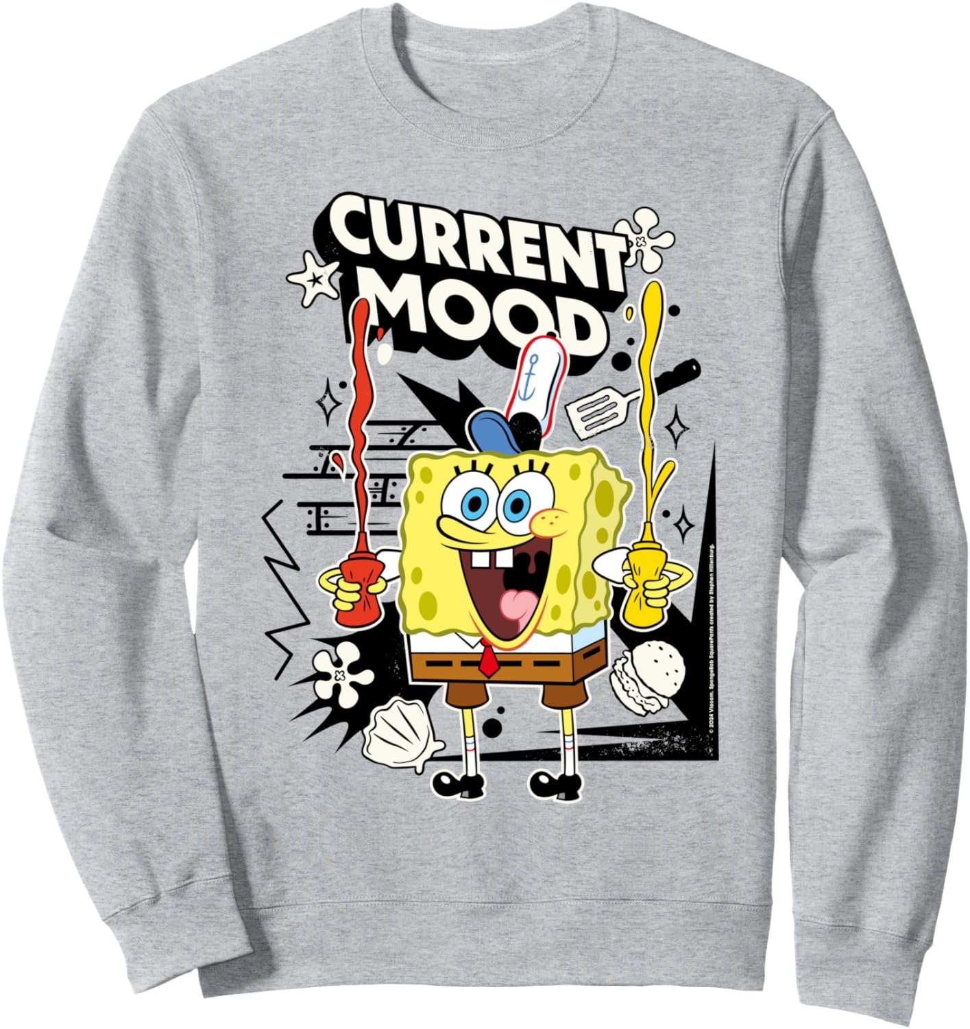 

Толстовка с надписью «Супернастроение Губки Боба», синяя Spongebob Squarepants