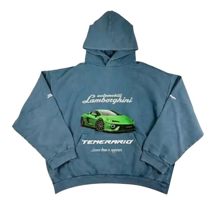 Худи Balenciaga Medium Fit, темно-синего цвета