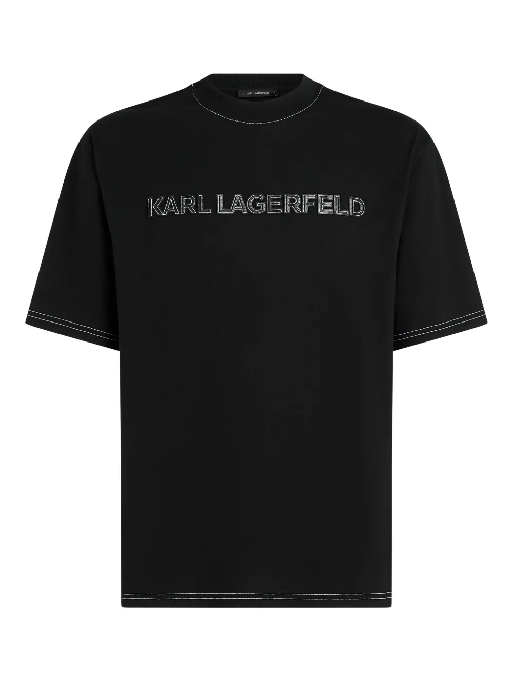 

Футболка с контрастной строчкой KARL LAGERFELD, черный