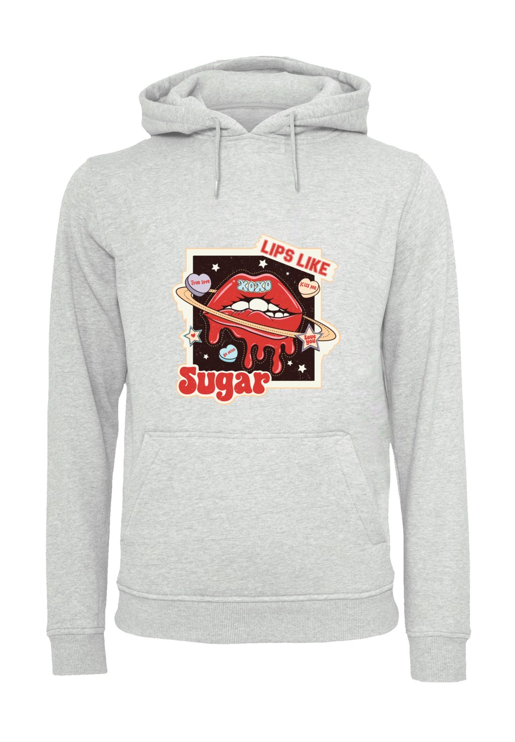 

Толстовка LIPS LIKE SUGAR RETRO FASHION VALENTINSTAG - Hoodie F4NT4STIC, серый