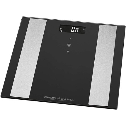 

ProfiCare PC-PW FA 8in1 Электронные стеклянные персональные весы со вставкой из нержавеющей стали Многофункциональный ЖК-дисплей Сенсорное управление 330070 Черный