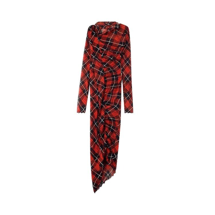 

Платье Jean Paul Gaultier Distorted Tartan Long Dress Red/Black/White, красный