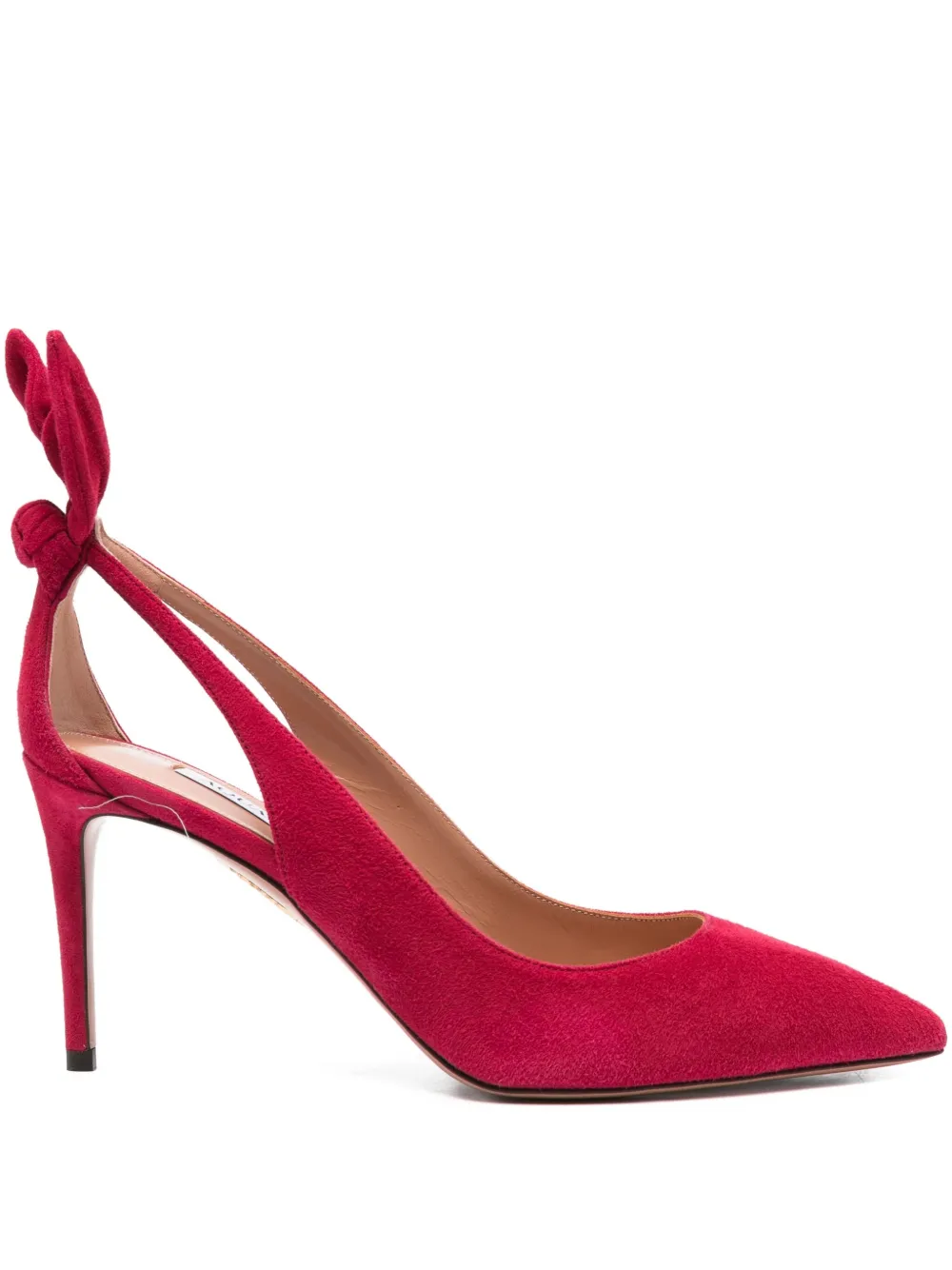 Туфли с бантом и вырезами Aquazzura, розовый