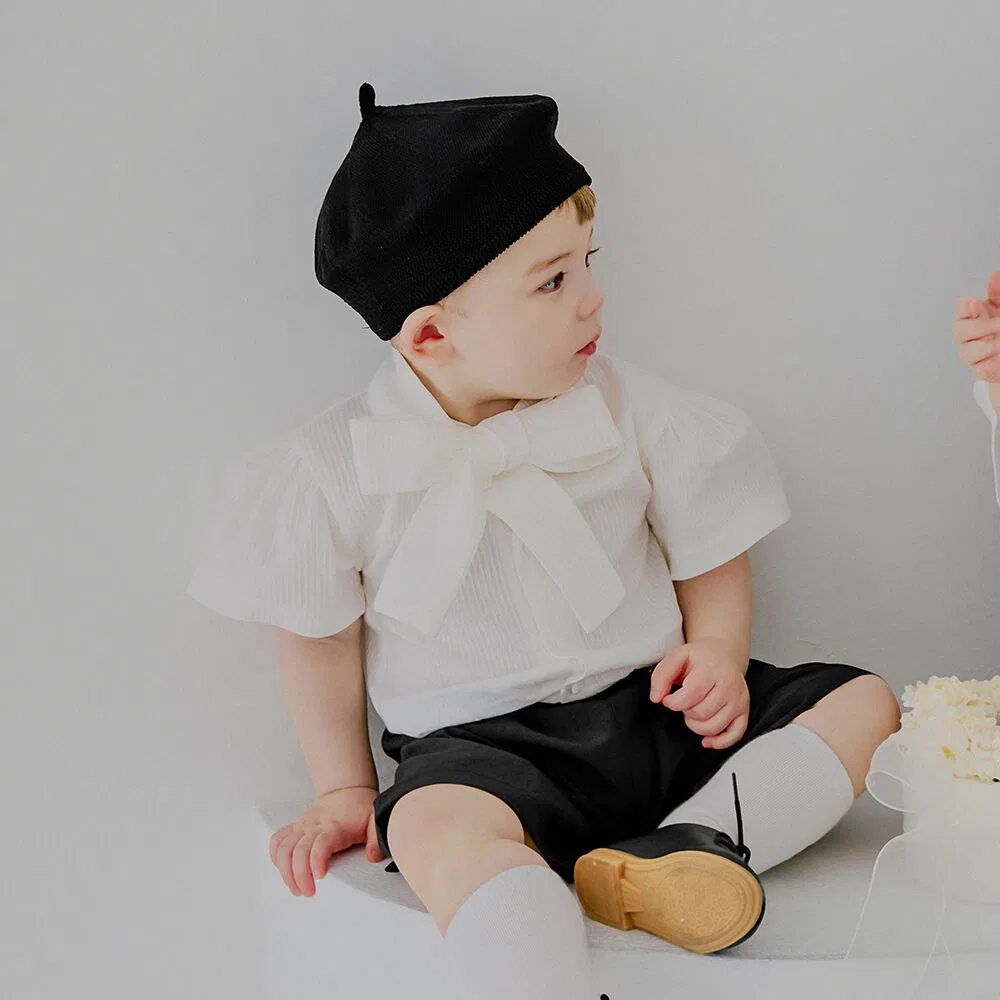 Детский комплект из блузки с короткими рукавами Вельма от Littletini, белый