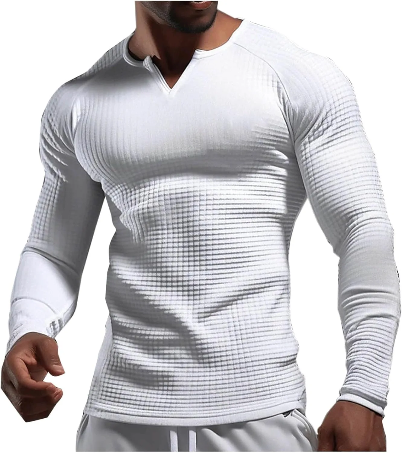 

Футболка для мужчин Round Neck Long Sleeve Contrast Color, Muscle Fit