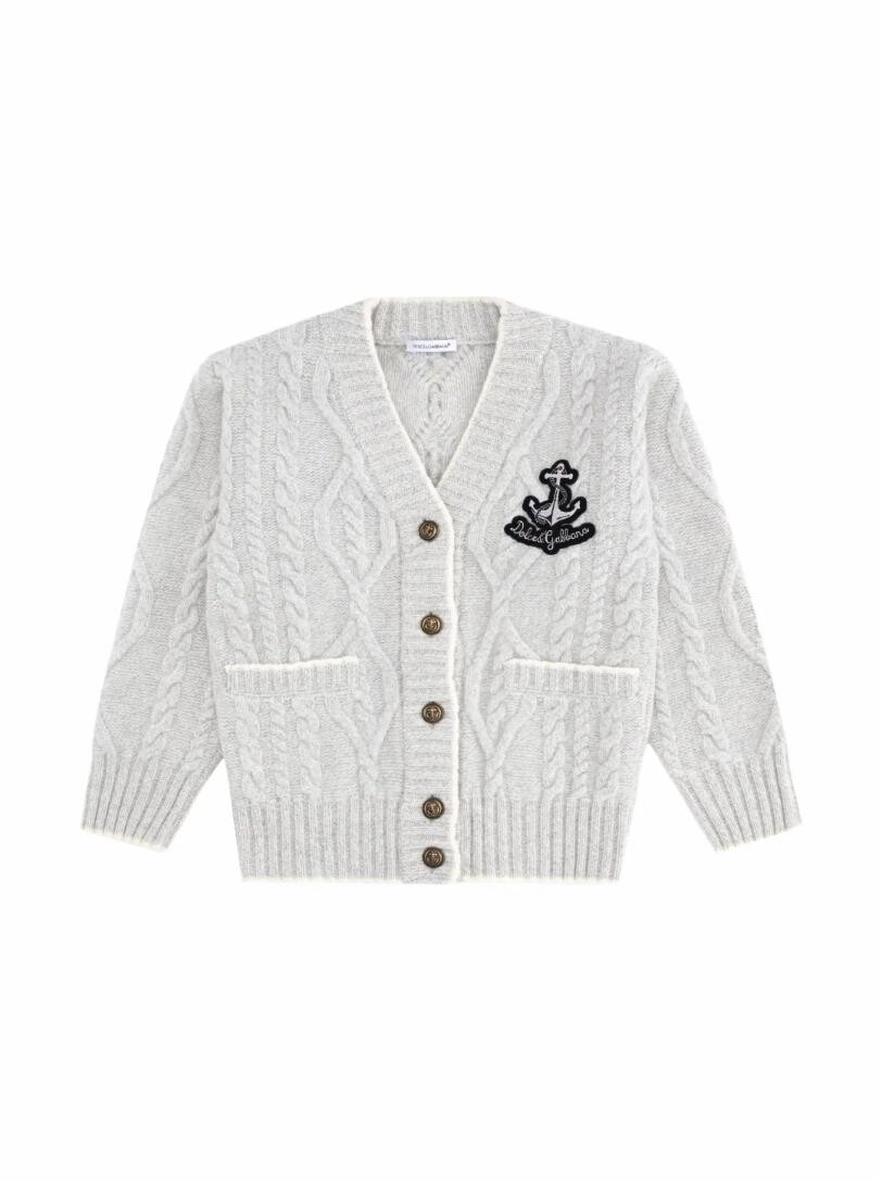 

Вязаный шерстяной кардиган Dolce&Gabbana, белый