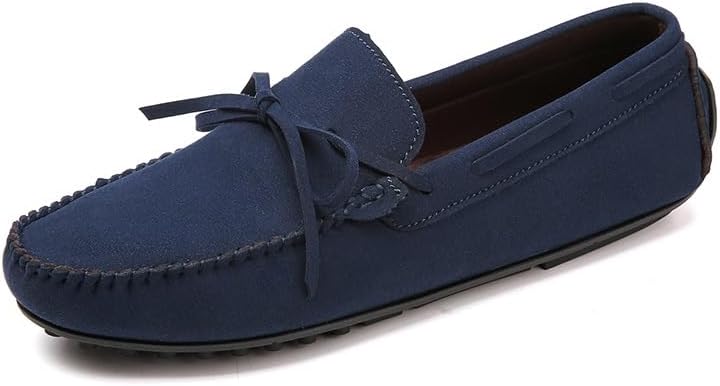 

Мужские лоферы с круглым носом, замша Vamp Boat Boat Shoes Driving Locasters Sayfur, синий
