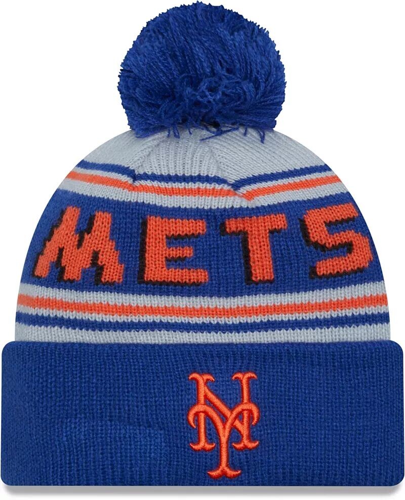 

Синяя вязаная шапка с помпоном New Era для взрослых New York Mets