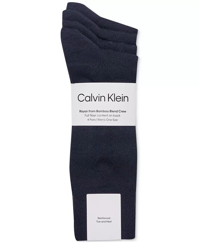 Мужские 4 шт. Носки под платье с круглым вырезом Calvin Klein, синий — фото 2