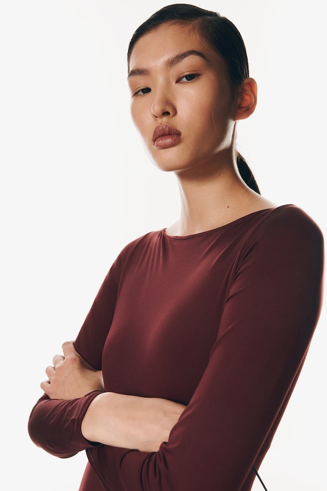 

Боди с вырезом «лодочка» H&M, красный