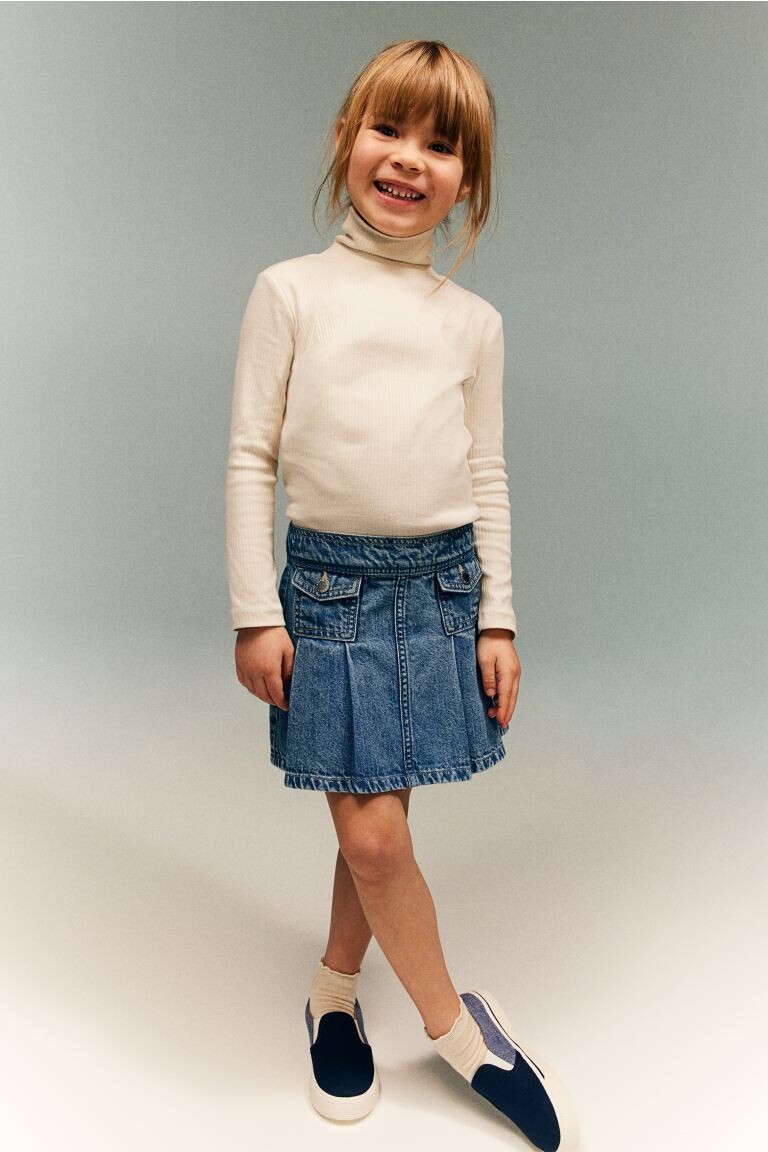 

Джинсовая юбка со складками H&M, синий