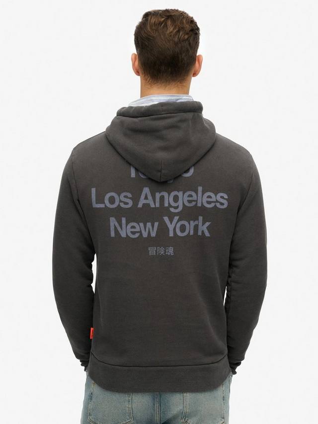 Толстовка с логотипом cotton core city hoodie Superdry, цвет Washed Black — фото 2
