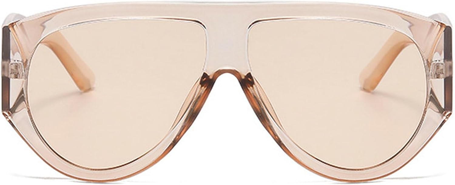 

Винтажные большие солнцезащитные очки-пилот для женщин и мужчин, с крупной оправой, ветрозащитные, популярные панк-очки с защитой от УФ-излучения UV400 mincl, Champagne