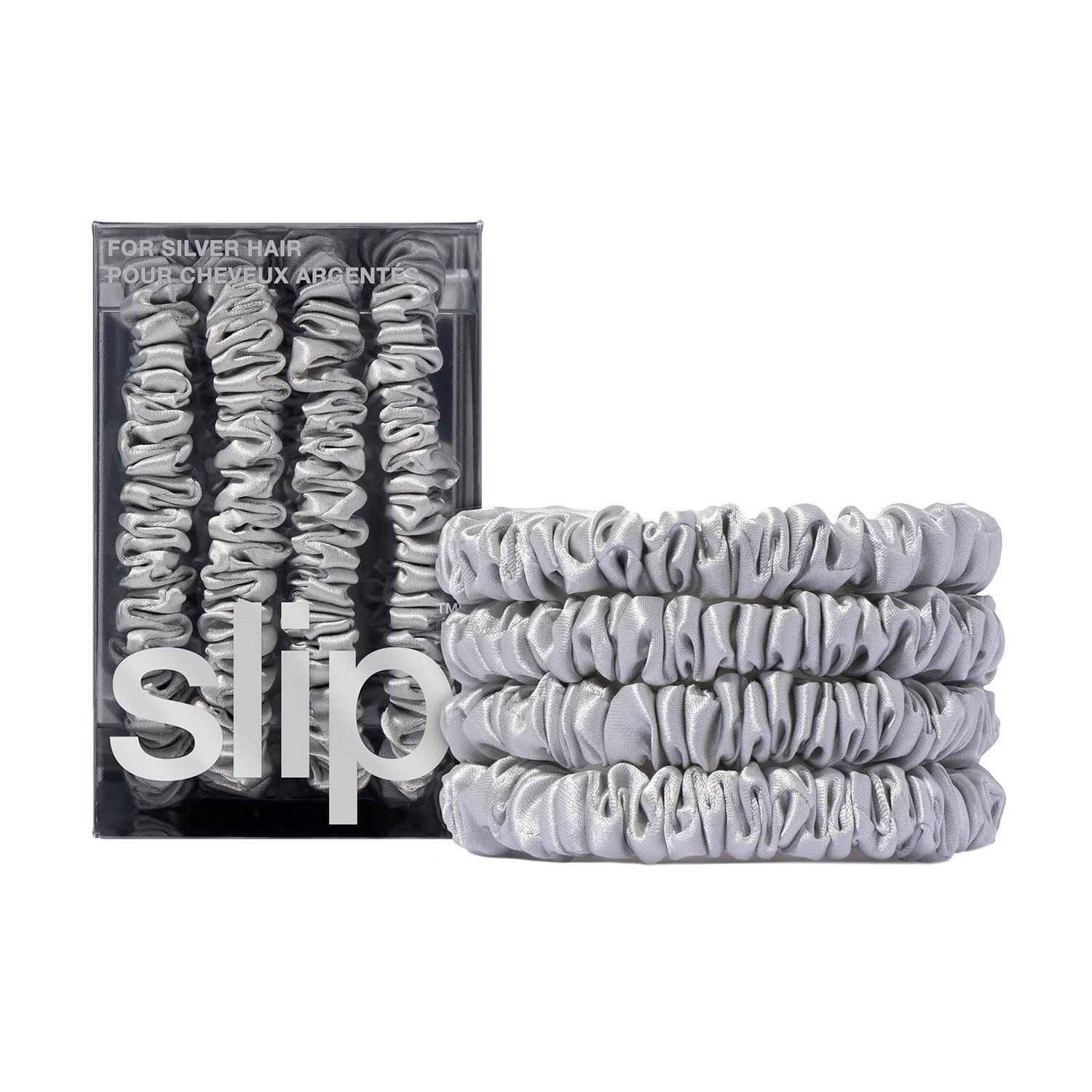 

Резинка для волос schmal scrunchies back to basics, reine seide - kupfer Slip, silver, количество 1 шт.