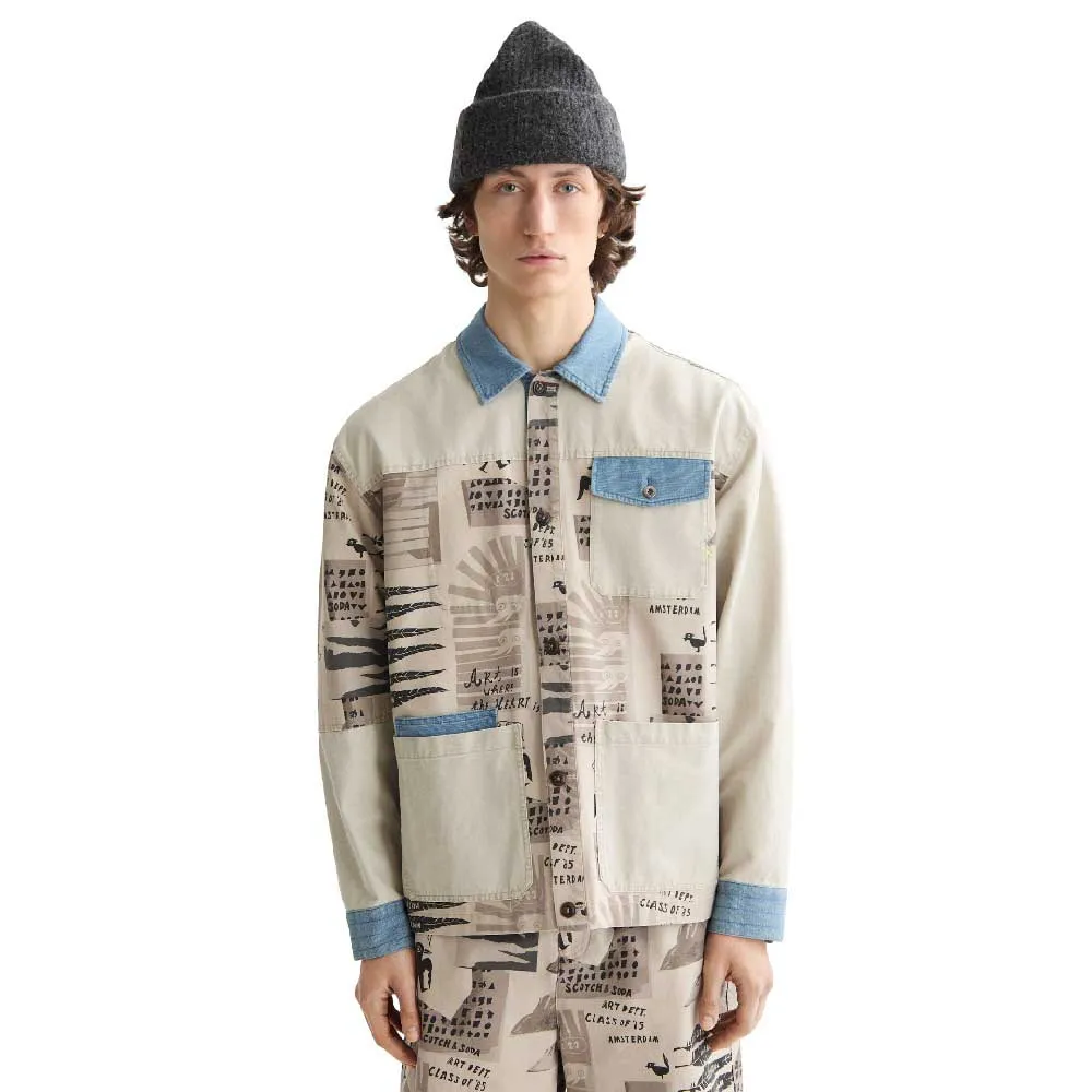 

Куртка Scotch & Soda Printed & Washed Worker, бежевый