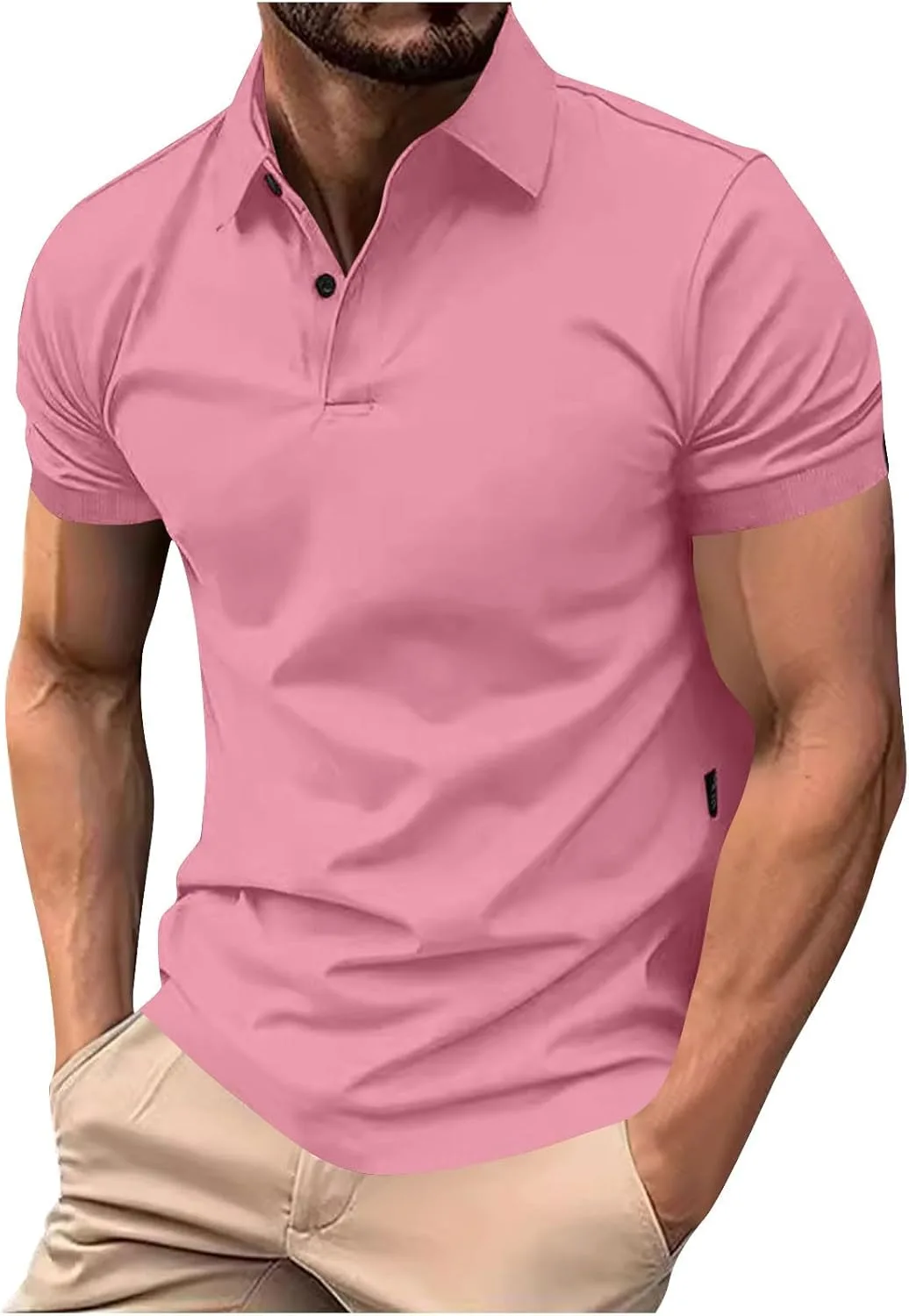 

Мужская футболка с пуговицами на лацкане Juebong