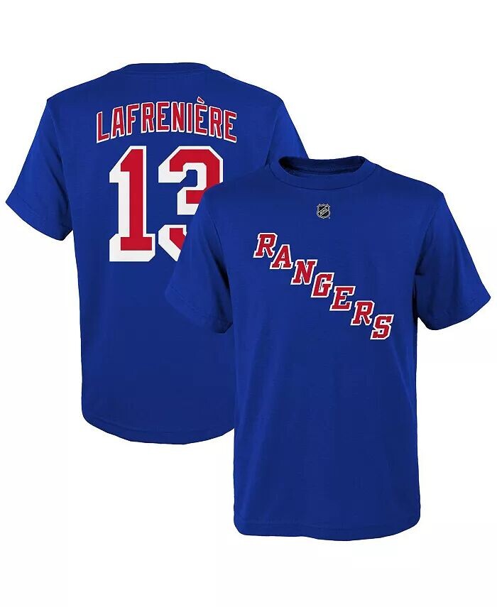 

Футболка Big Boys Alexis Lafreniere Blue New York Rangers с именем и номером игрока Outerstuff