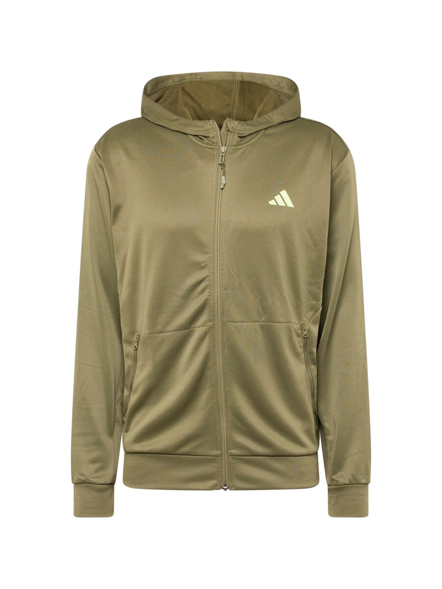 

Спортивная толстовка с капюшоном на молнии ADIDAS PERFORMANCE Train Essentials Seasonal, цвет Lime/Olive