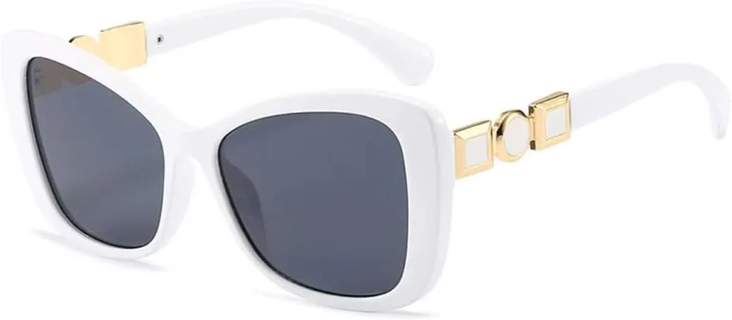 

Солнцезащитные очки для мужчин и женщин - защита UV400 - градиентные линзы "кошачий глаз" для занятий спортом на открытом воздухе и вождения DSVIGF, White