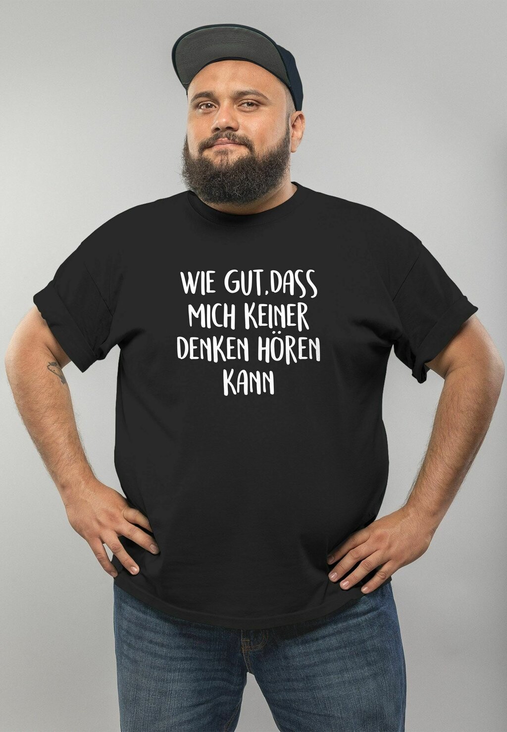 

Футболка с принтом SPRUCH WIE GUT DASS MICH KEINER DENKEN HÖREN KANN Moonworks, цвет schwarz