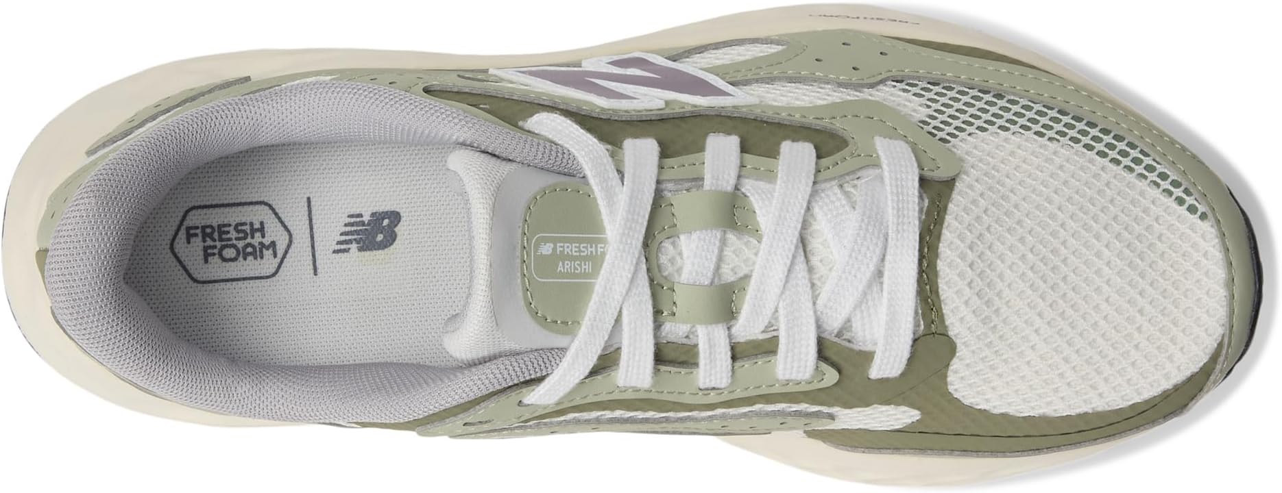 Кроссовки New Balance Fresh Foam Arishi v4, Sea Salt/Olivine/Dark Olivine — фото 2