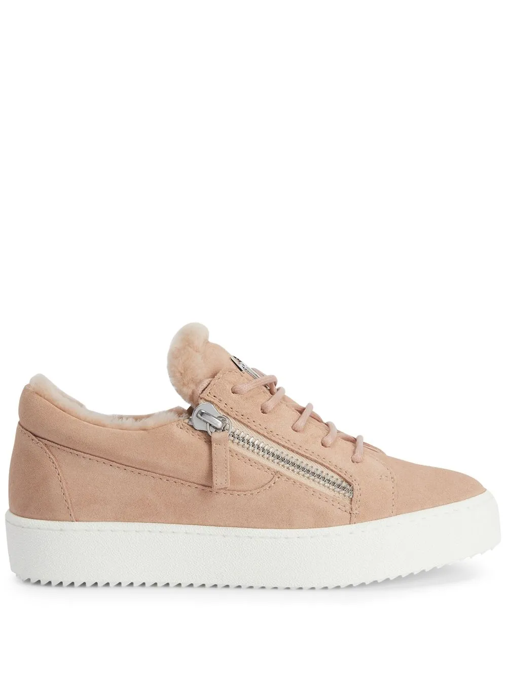 Кроссовки с меховой отделкой Giuseppe Zanotti, розовый