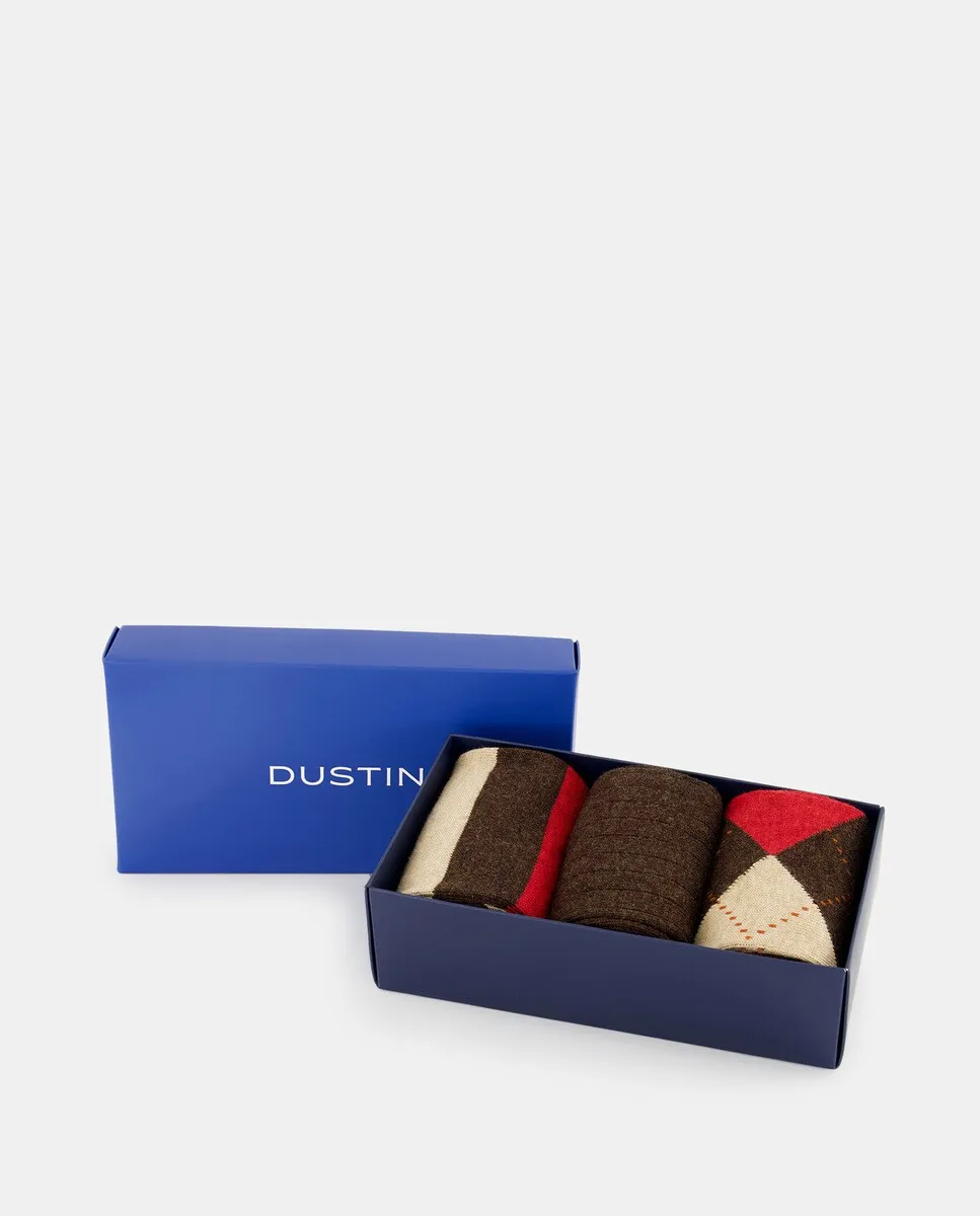 

Коробка из 3 толстых мужских носков для фэнтези-спорта Dustin, коричневый