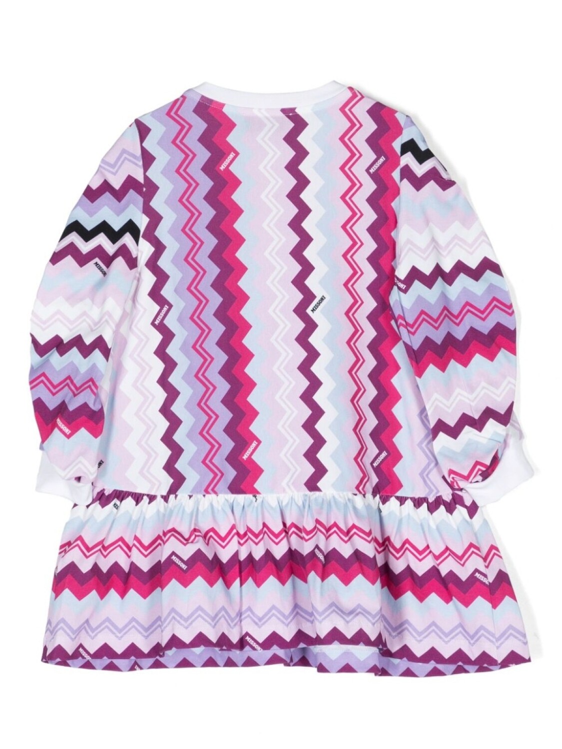 Missoni Kids платье с узором зигзаг, фиолетовый — фото 2