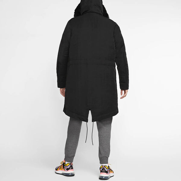 Пуховик Nike Sportswear Down Fill Stay Warm hooded mid-length Down Jacket Black, черный — фото 4