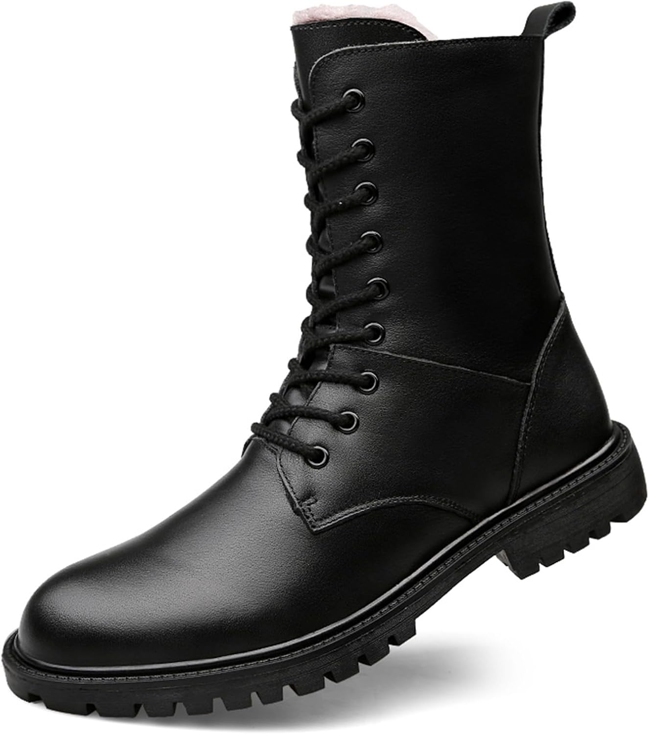 

Мужские ботинки Psieicwm из натуральной кожи с шнуровкой, боковой молнией, круглым носком и низким каблуком, классический стиль Y2K, мото-гот для повседневной носки на улице, работы и походов, черный