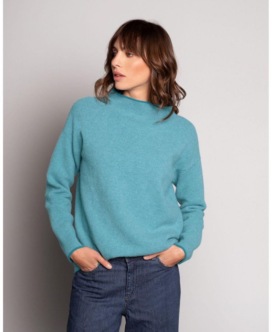 

Женский войлочный свитер с воротником-стойкой Celtic & Co, Sea glass