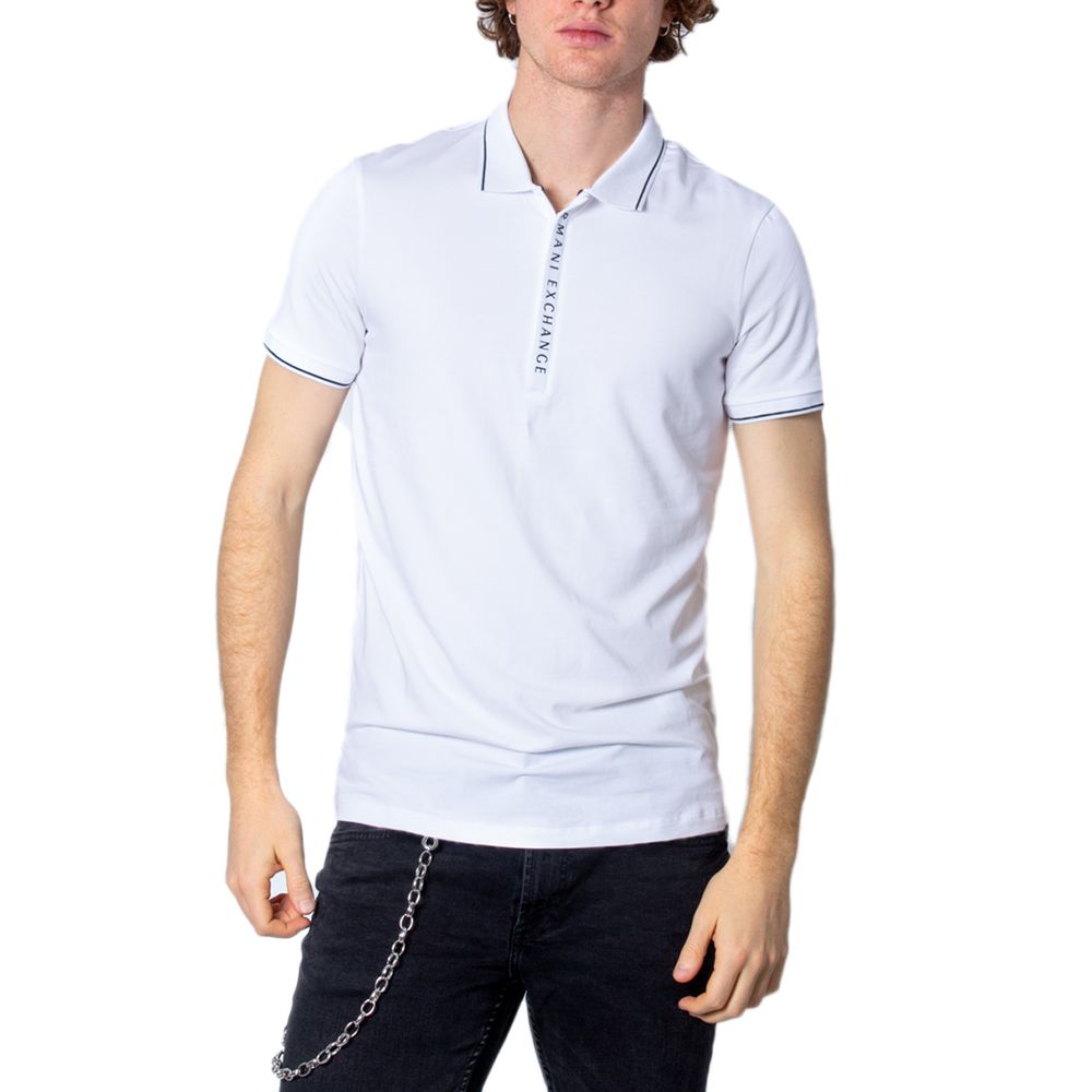 

Белая хлопковая рубашка поло Armani Exchange