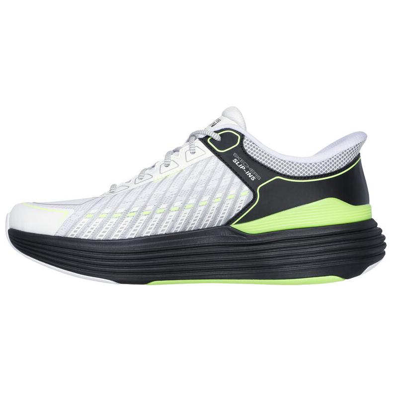 Слипоны Skechers мужские бело-черные низкие кроссовки для бега — фото 2