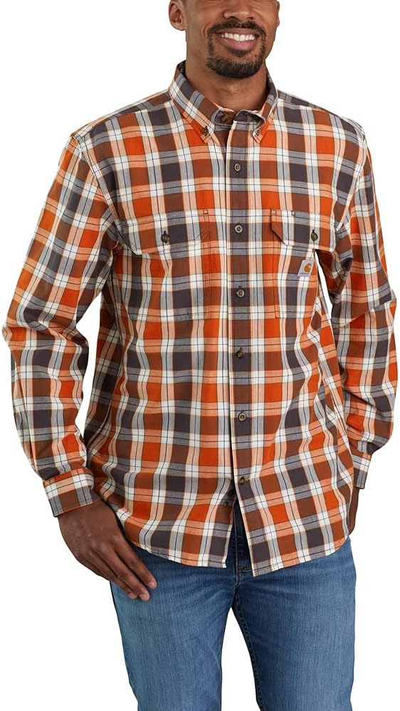 

Carhartt мужская рубашка с длинным рукавом, свободный крой, средний вес, шамбрей, Jasper