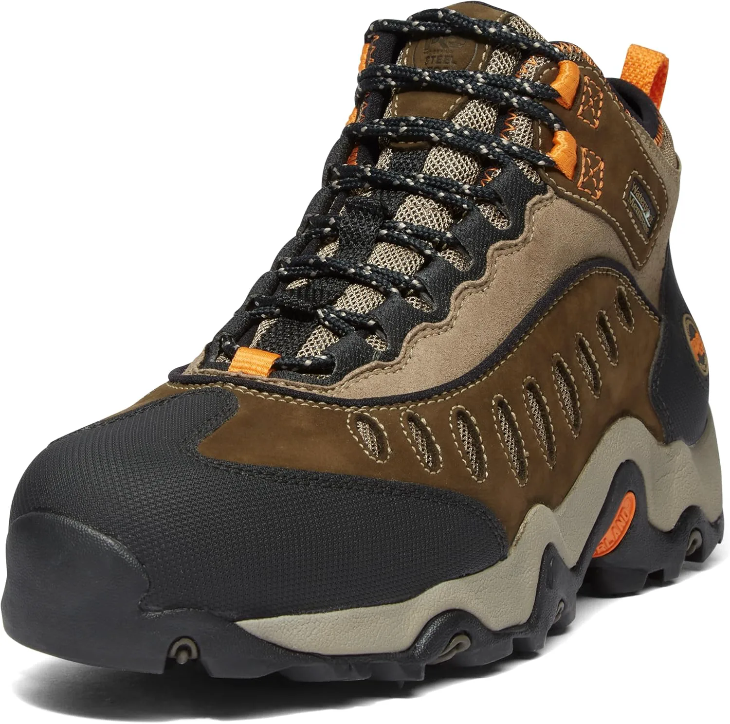 Мужские водонепроницаемые модные кроссовки на шнуровке Timberland PRO Mudslinger Mid, коричневый — фото 2