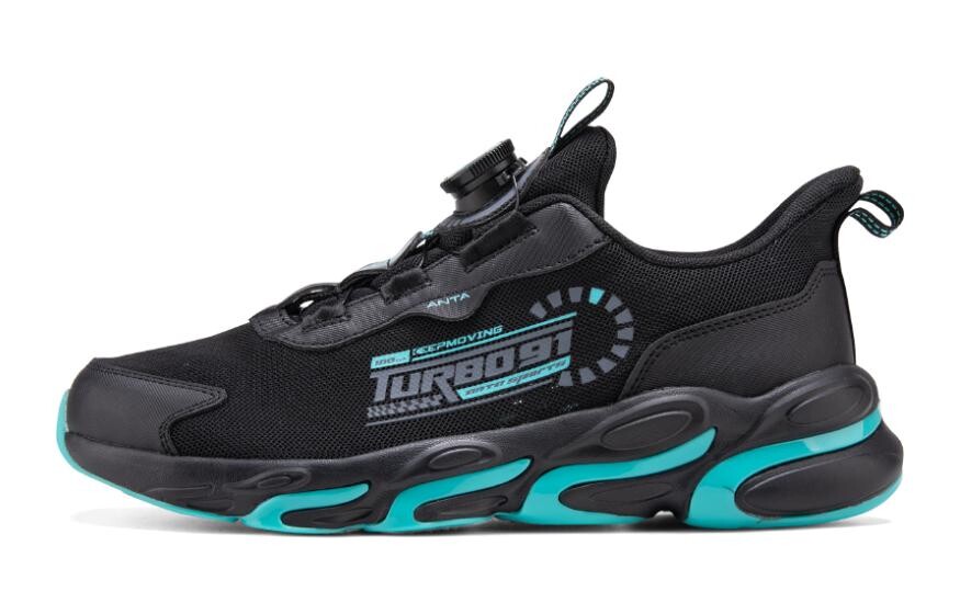 

Детские кроссовки GS Low-top черные/флуоресцентные цвета морской волны/темно-серые Anta Kids