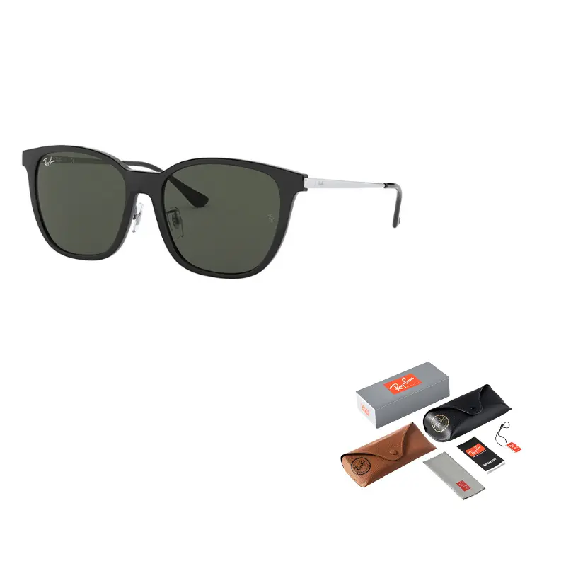 

RayBan Литой квадратной формы солнцезащитные очки Unisex Black, Black