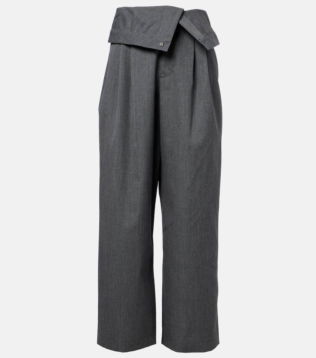 

Широкие шерстяные брюки с высокой талией JW Anderson, Charcoal Melange