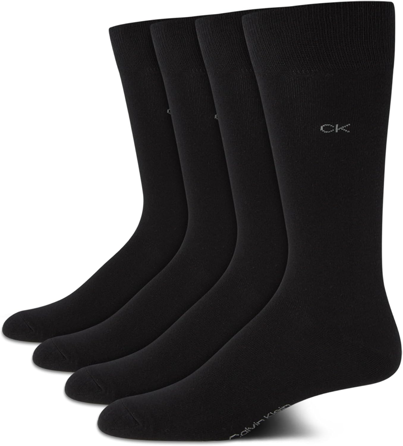 

Мужские носки Calvin Klein для повседневного носка из хлопковой смеси: узоры и однотонные (4 пары), Black Logo