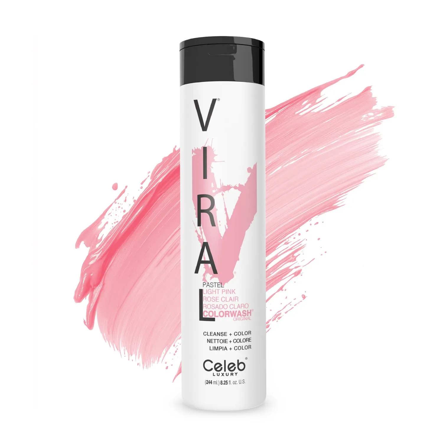 Шампунь Celeb Luxury Colorwash Color Depositing Shampoo - освежитель цвета, веганская краска для волос, средство для восстановления связей Bondfix, Viral и Gem Lites., Pastel Light Pink