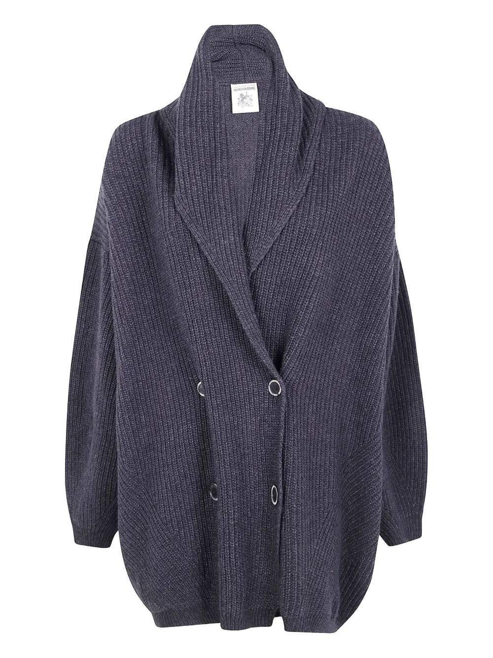 

Двубортный кардиган с шалевым воротником Semicouture, серый